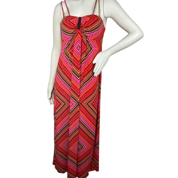 Carole Little Maxi Boho Sleeveless V Neck Summer Dress 12 - Picture 1 of 11